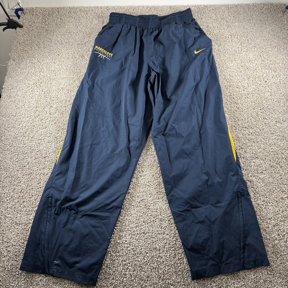 Marquette Golden Eagles Nike Pants Mens XL Fit Storm Y2K Sweatpants Zipper Legs - Picture 1 of 15